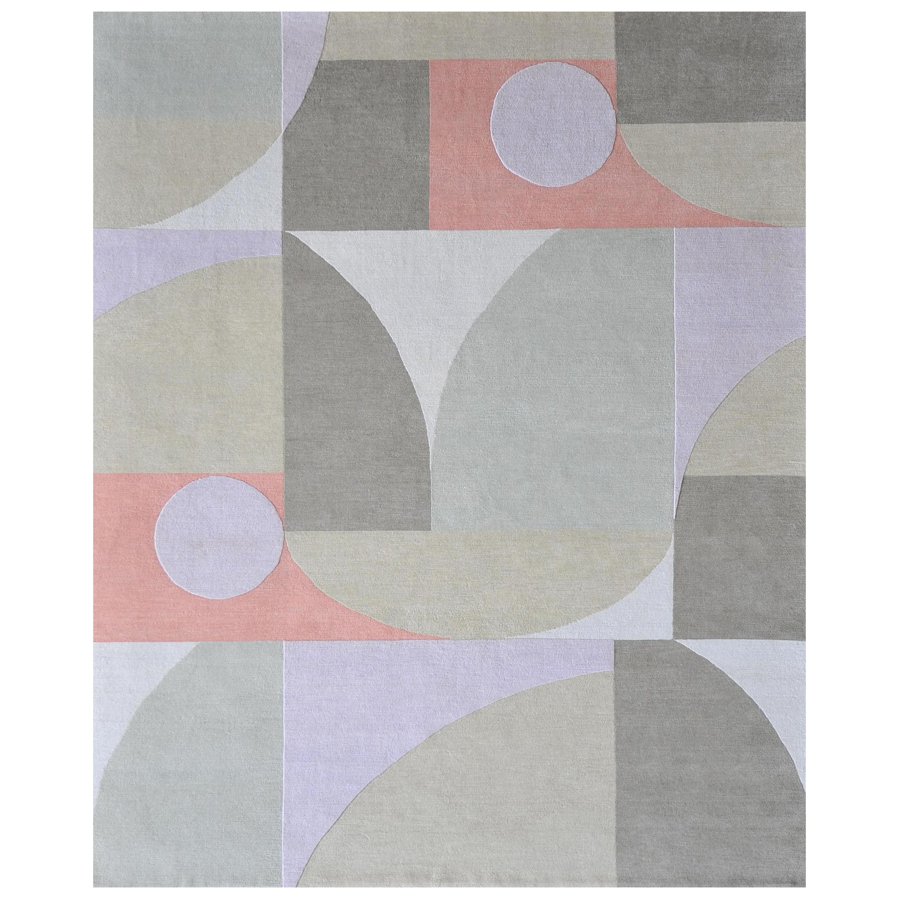 "Condesa - Celedon" / 8' x 10' / Hand-Knotted Wool Rug For Sale