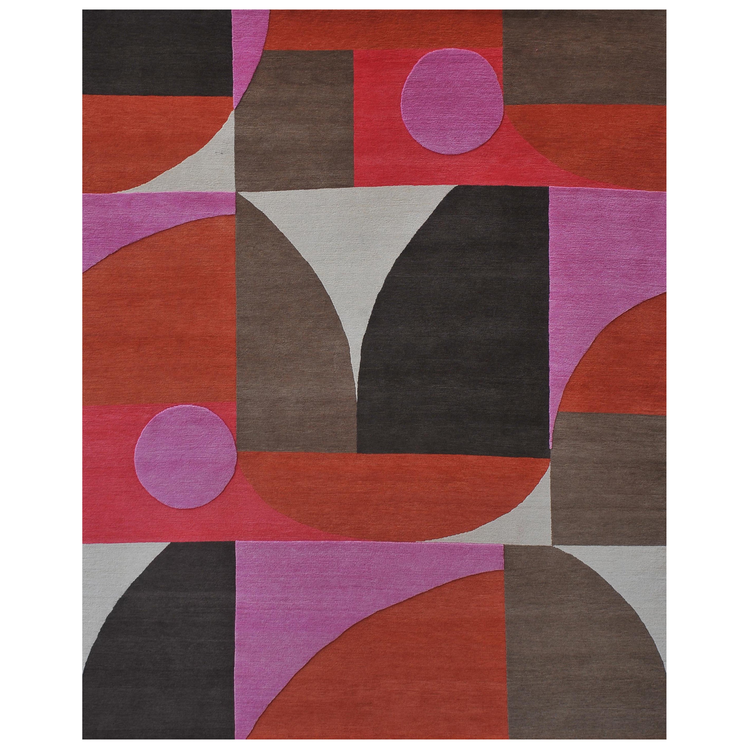 "Condesa - Peony" / 9' x 12' / Hand-Knotted Wool Rug For Sale