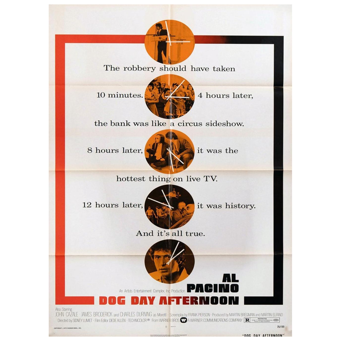 Affiche vintage originale du jour après-midi des chiens, 1975