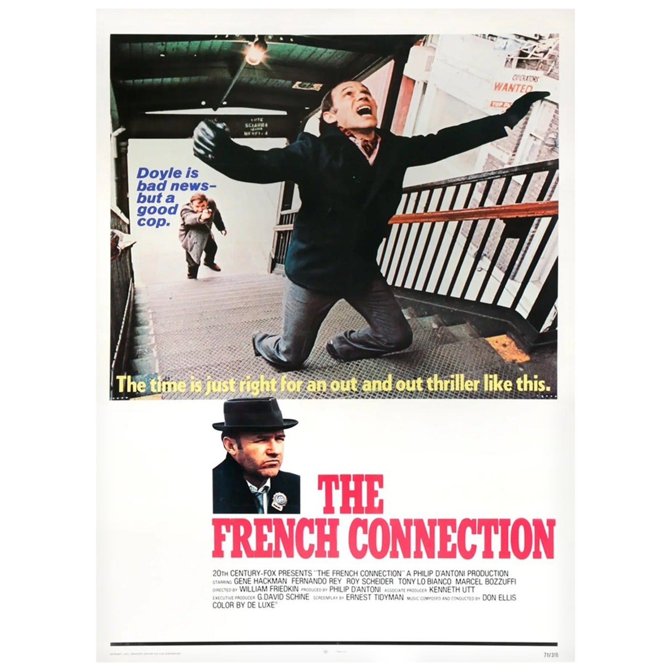 Affiche vintage originale de The French Connection, 1971