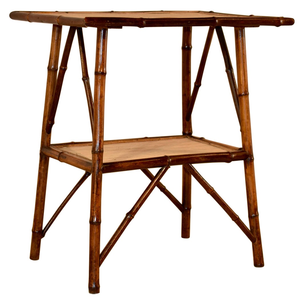 19th Century French Bamboo Side Table For Sale