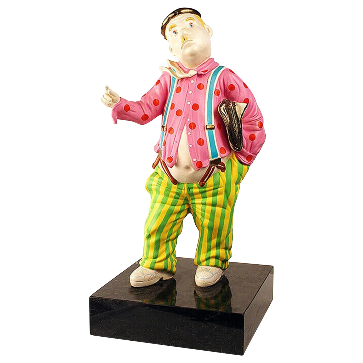 Sculpture de clown en bronze en édition limitée intitulée « Le rêveur » par Hiro Yamagata en vente