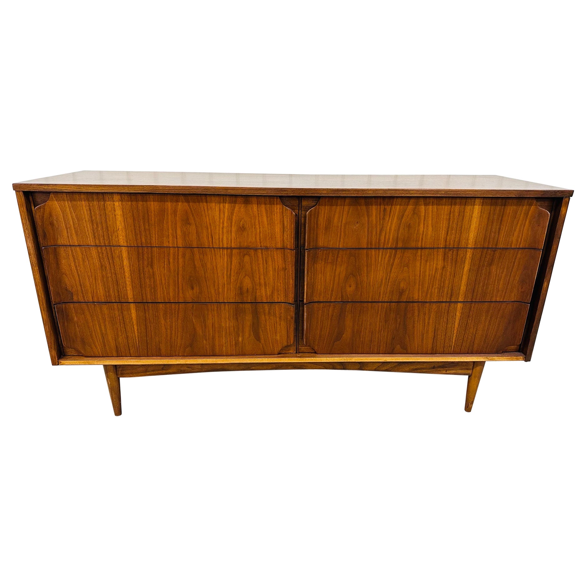 MidCentury Modern Walnut Double Dresser For Sale at 1stDibs
