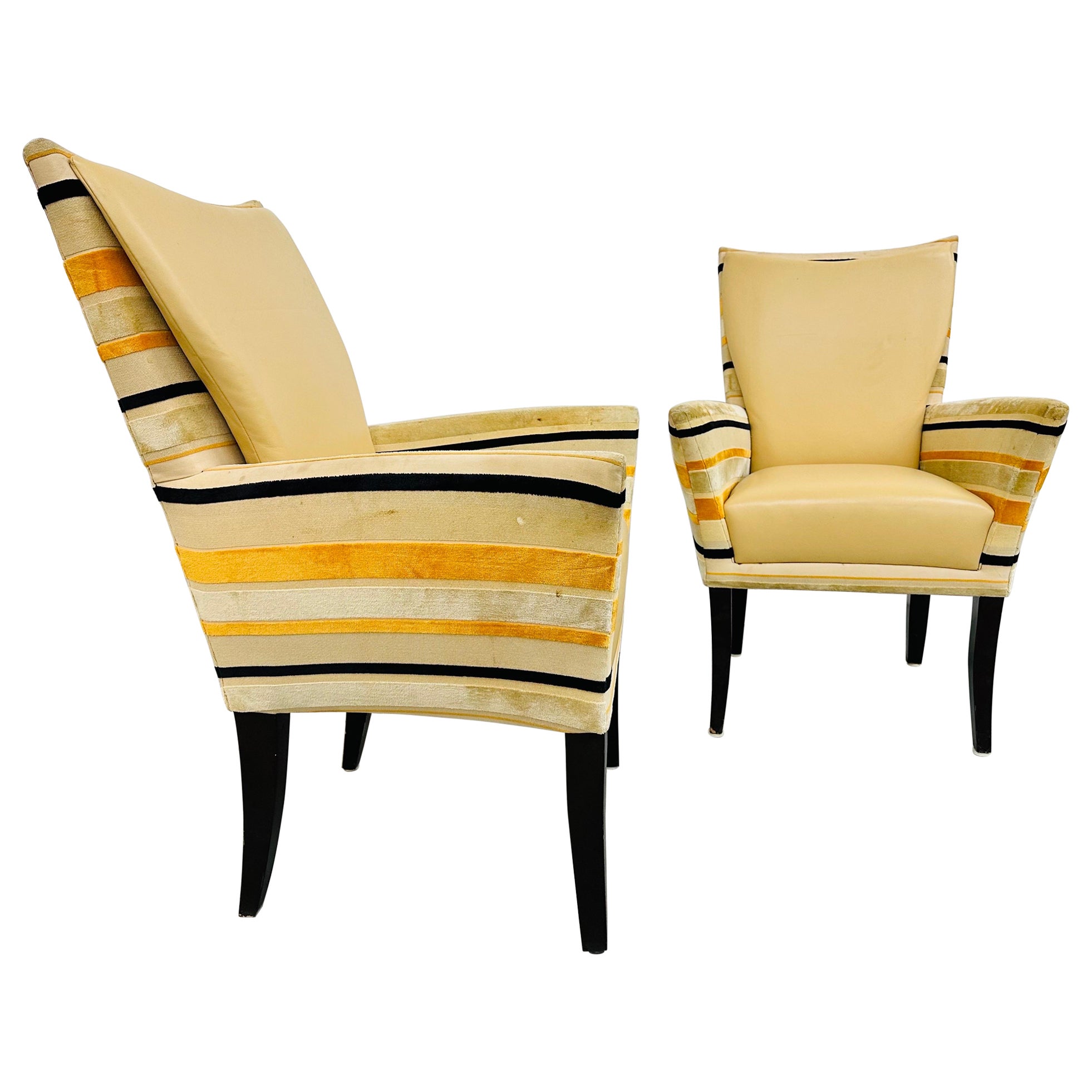 Vintage Deco Style Lounge Chairs - Set of 2 For Sale