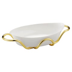 Oval Baking Dish with Golden Holder by Itamar Harari