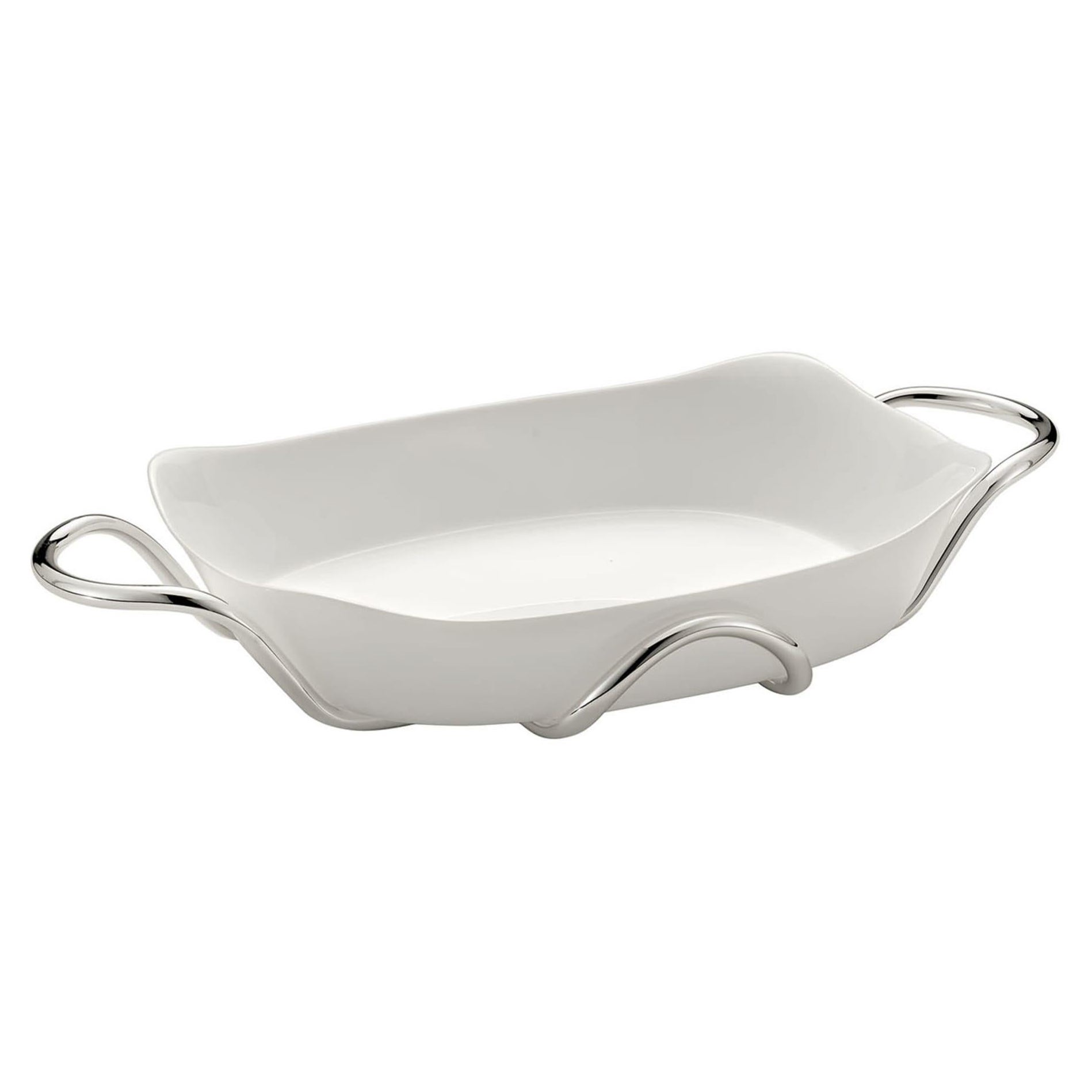 Rectangular Baking Dish with Silver Holder by Itamar Harari For Sale