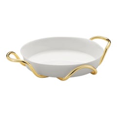 Round Baking Dish with Golden Holder by Itamar Harari