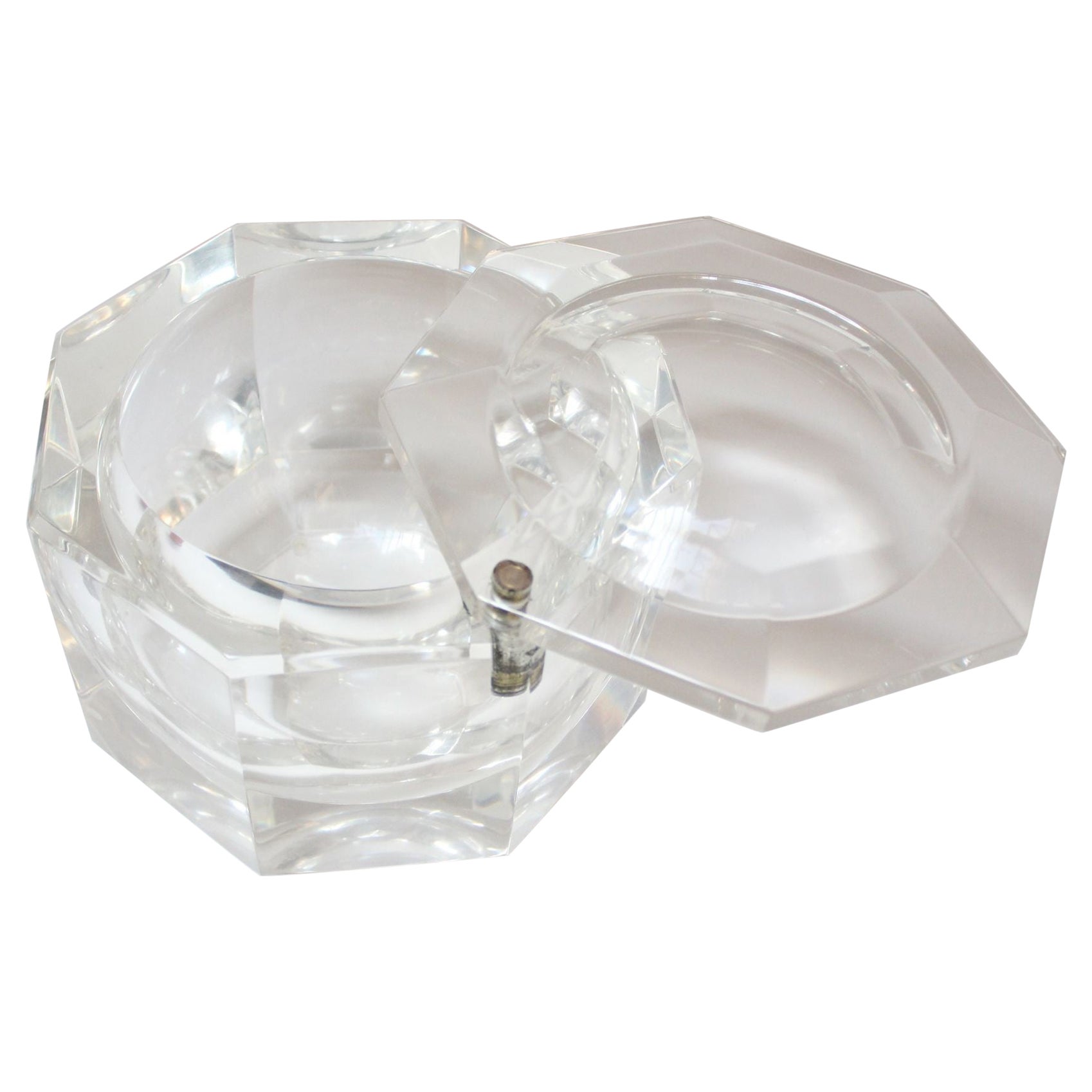 Italian Lucite Octagonal Form "Gem" Ice Bucket by Alessandro Albrizzi