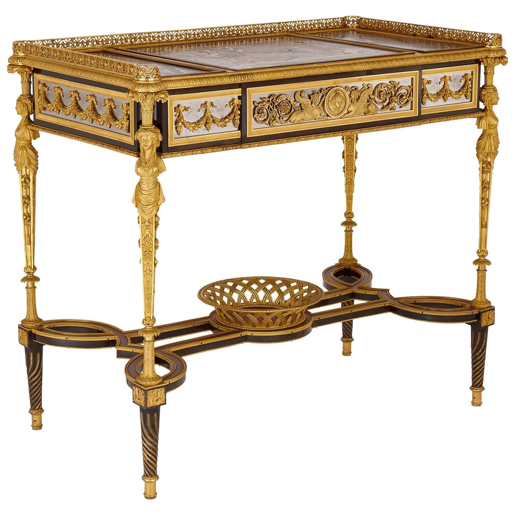 Antique Writing Table by Beurdeley After a Model by Adam Weisweiler