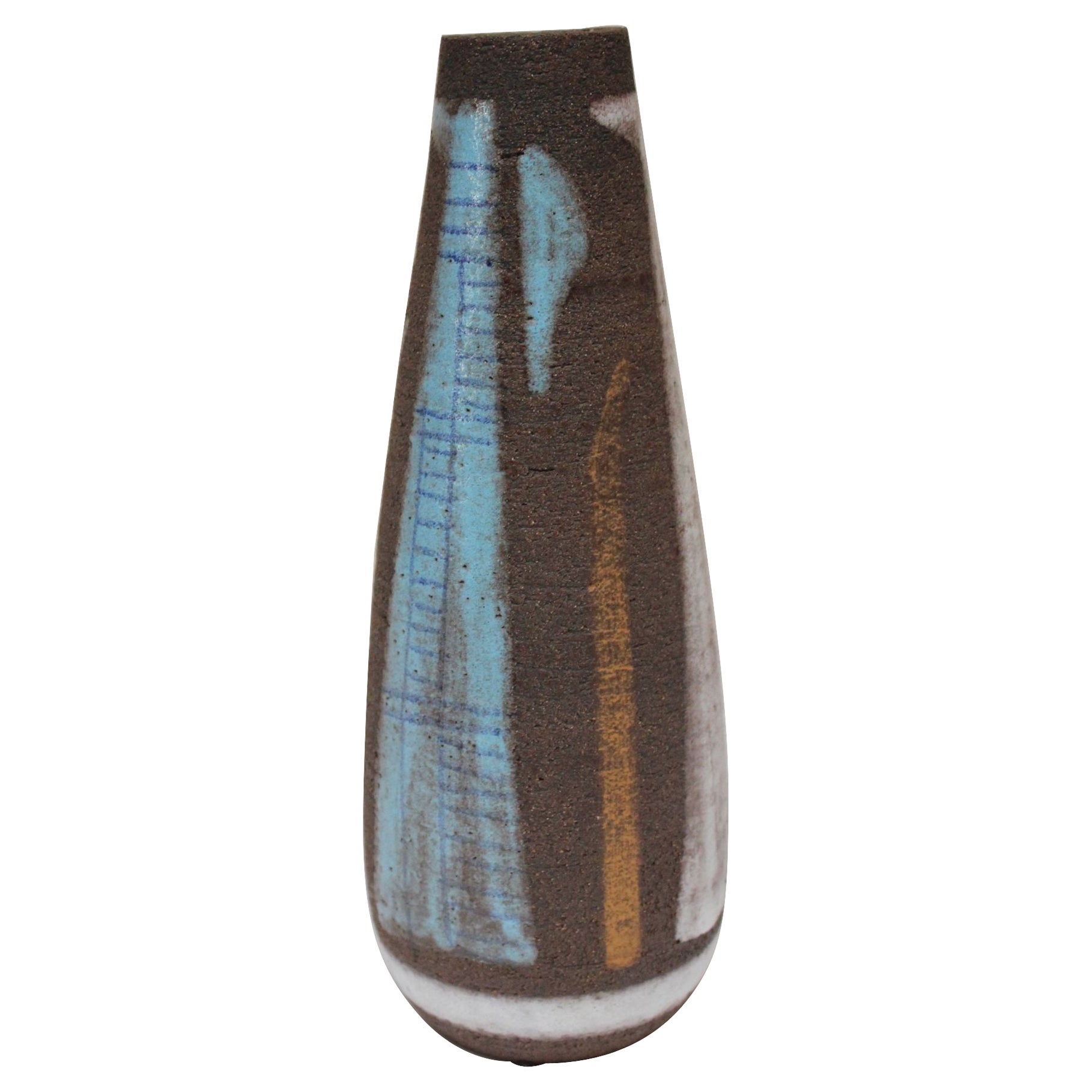 Abstract Italian Modernist Ceramic Vase For Sale