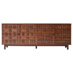 Vintage Brutalist sideboard from Spain, designed and manufactured in the 1970s.