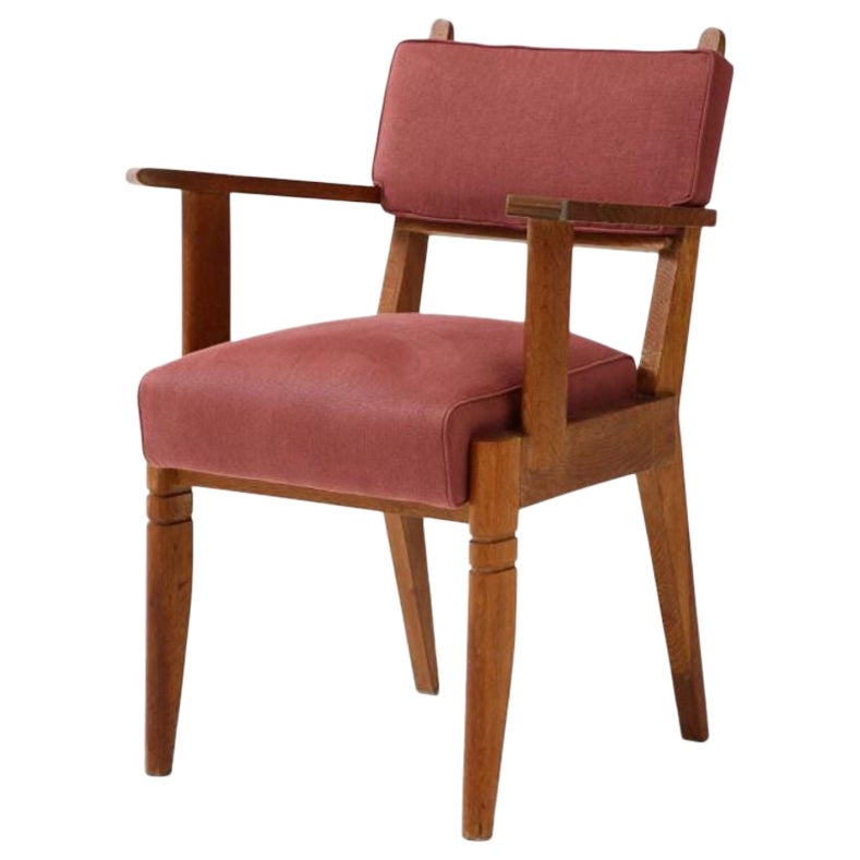 Oak Armchair by Charles Dudouyt, c. 1940 For Sale