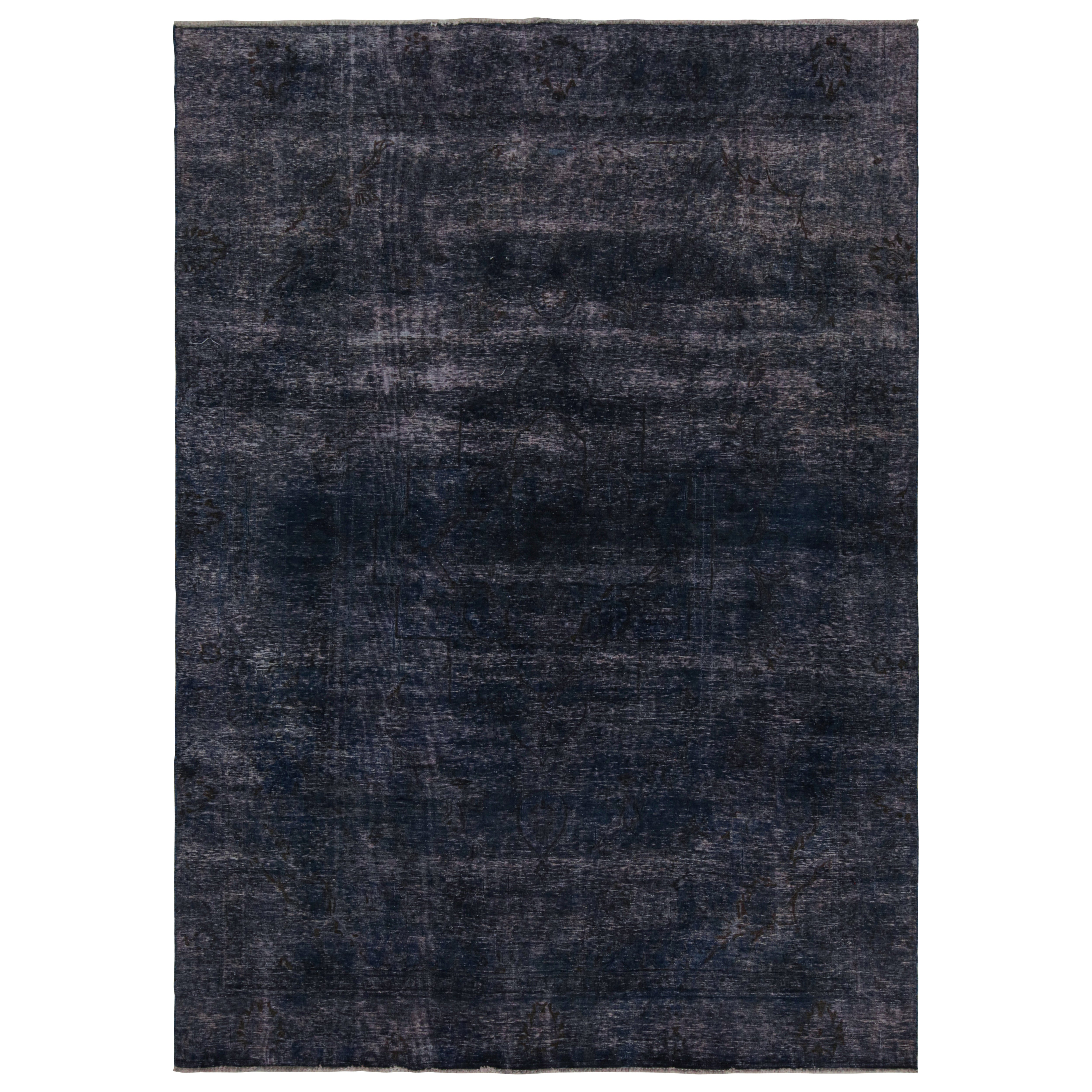 Vintage Persian rug in Blue and Black by Rug & Kilim