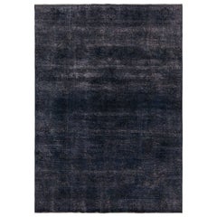 Tapis persan vintage bleu et noir par Rug & Kilim