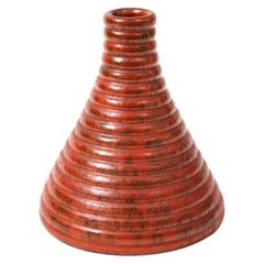 Glazed Ceramic Cone Shaped Vase Attributed to Bitossi. Italy, c. 1960