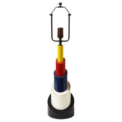 Vintage Lacquered Wood Table Lamp, circa 1960