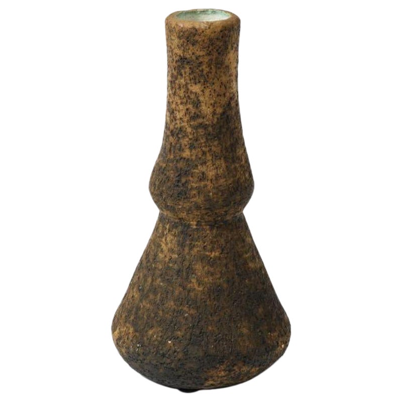 Tall Glazed Ceramic Vase in the Manner of Willem Schalling, circa 1970 For Sale