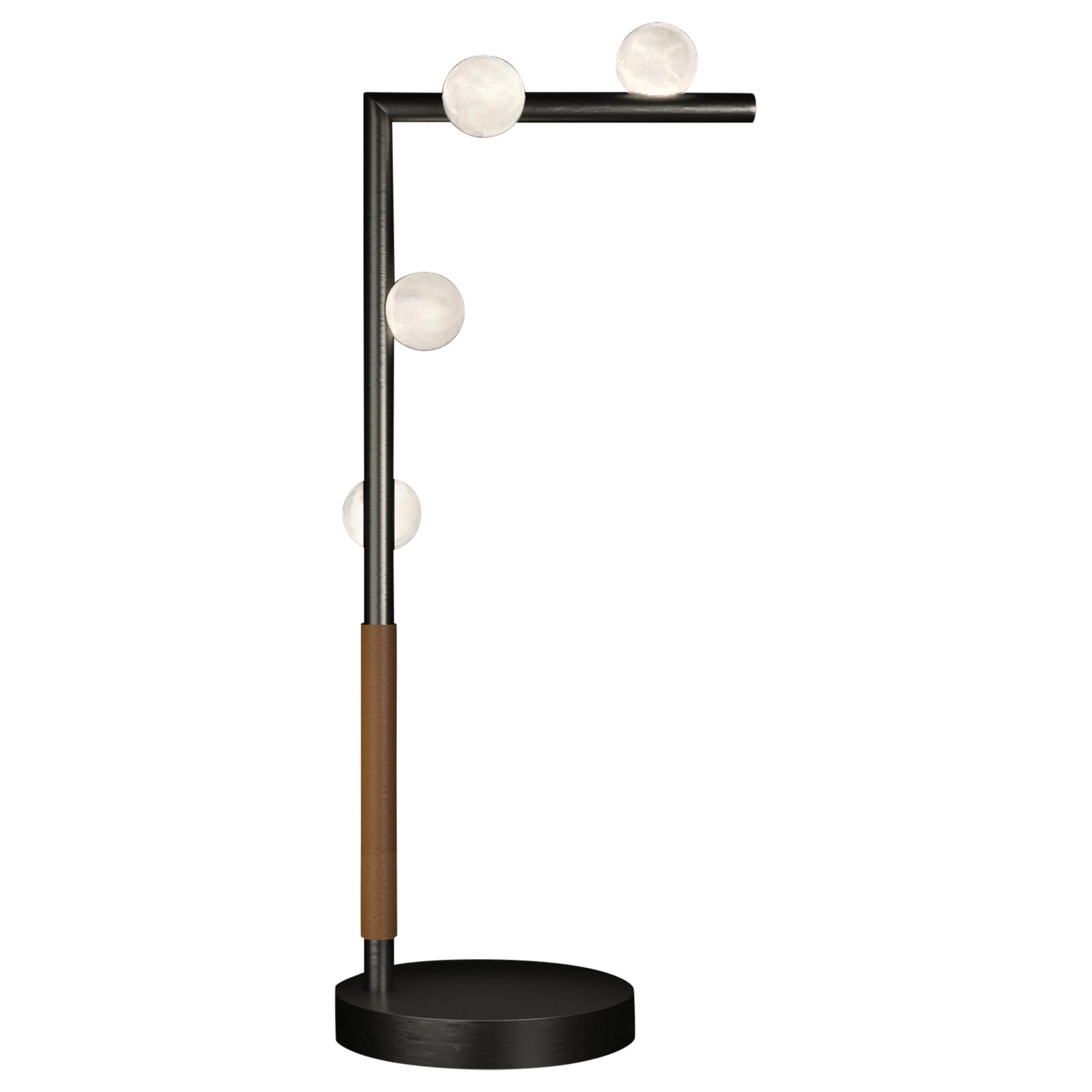 Demetra Brushed Black Metal Table Lamp by Alabastro Italiano