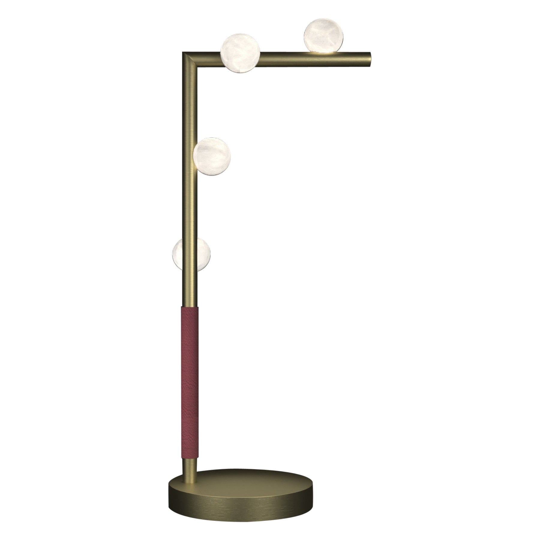 Demetra Brushed Brass Table Lamp by Alabastro Italiano For Sale