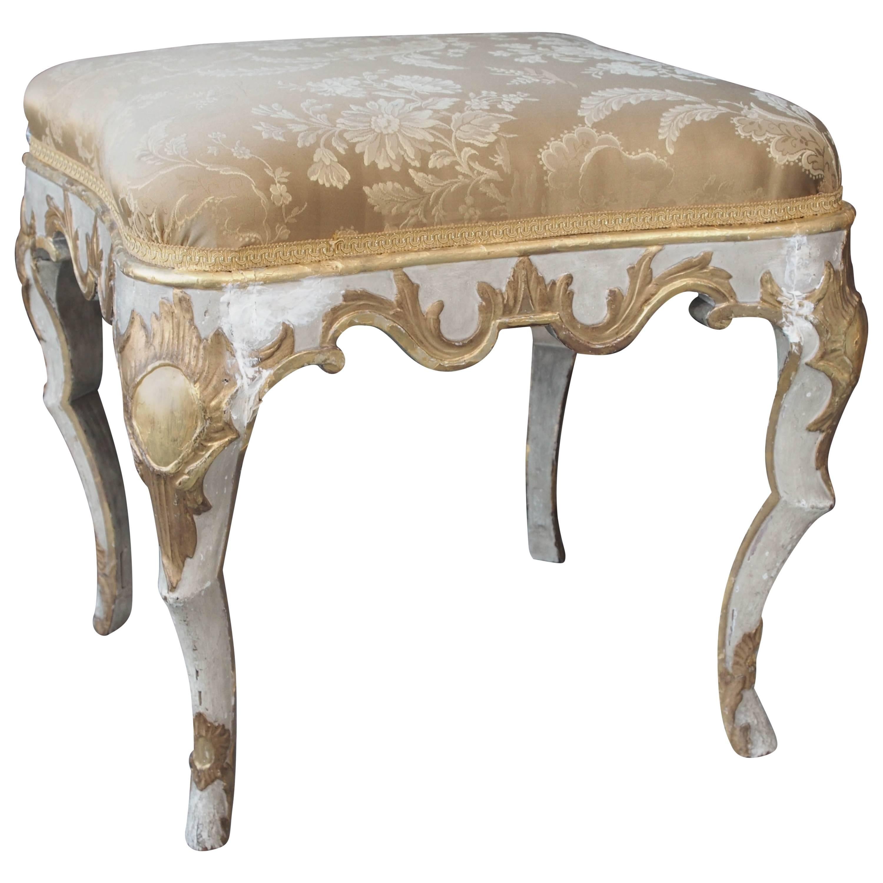Venetian Painted and Parcel-Gilt Stool