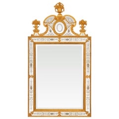 Swedish 19th Century Neo-Classical St. Etched Giltwood And Ormolu Mirror