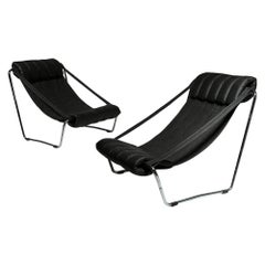 Pair Chrome Lounge Chairs by Corsini - Wiskemann for Cinova, Italy, 1970s