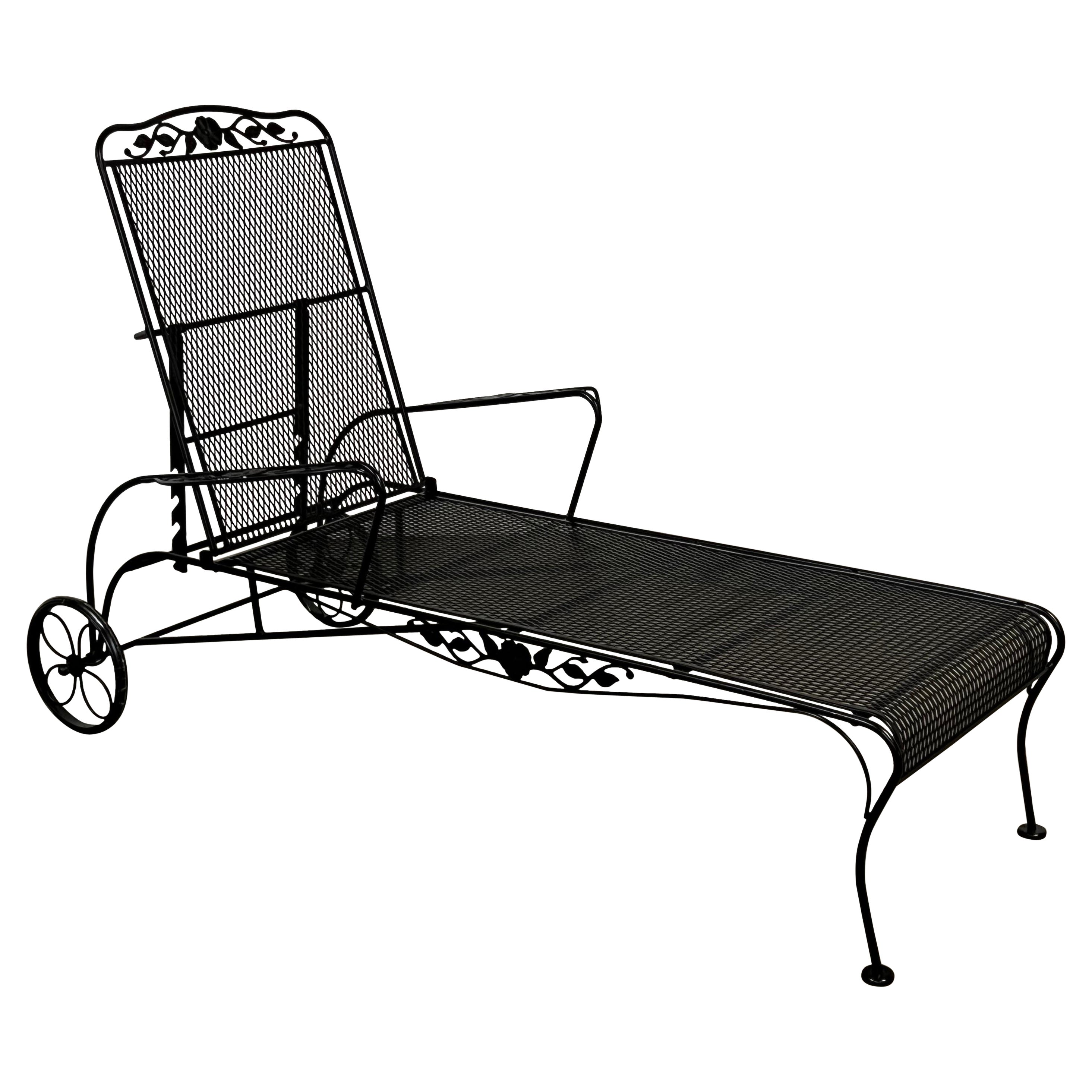  Woodard Style Outdoor Iron Chaise Lounge Chair B