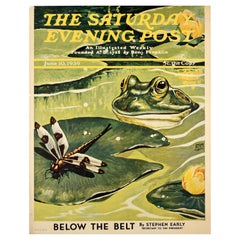 Original-Vintage-Werbeplakat Saturday Evening Post Frog Jacob Abbott, Vintage