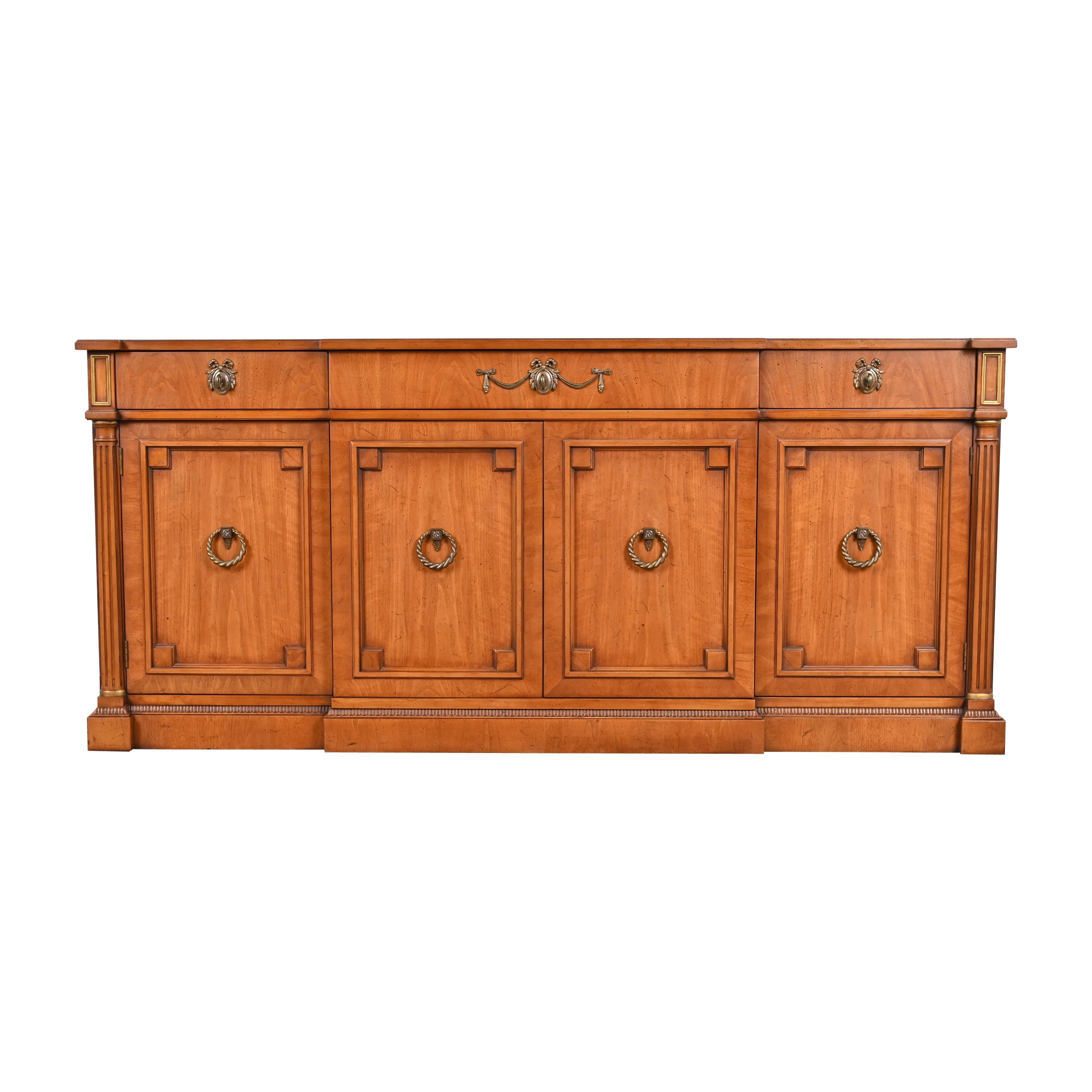 Henredon French Regency Louis XVI Walnut Sideboard Credenza or Bar Cabinet