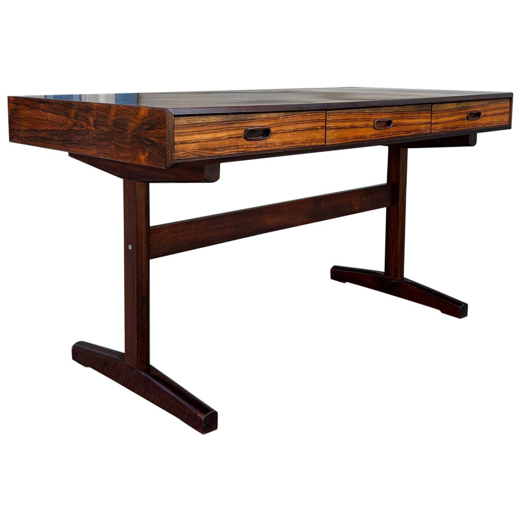 1960s Danish Modern Rosewood Desk by Ganddal Mobelfabrikk For Sale