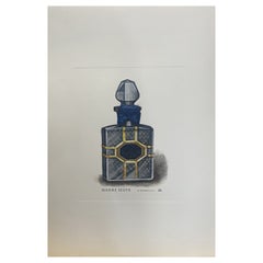Italian Contemporary Hand Painted "Madre Selva" Parfume Blue Gold Print 2 of 4