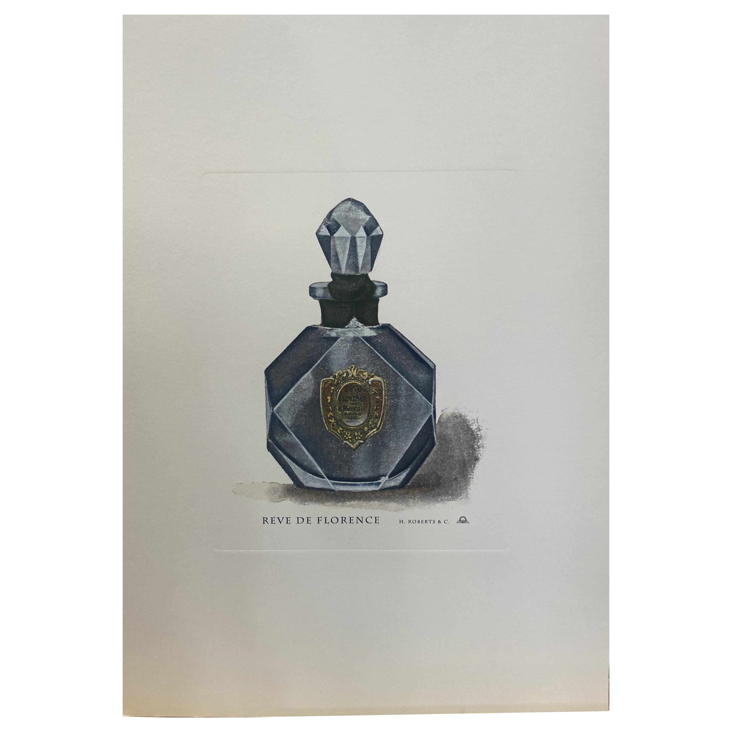 Italian Contemporary Hand Painted "Reve de Florence" Parfume Blue Print 4 of 4 For Sale