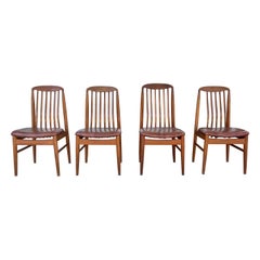 Sedie da pranzo moderne danesi in teak degli anni '60 - set di 4