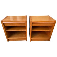 Pair Teak Danish Nightstands