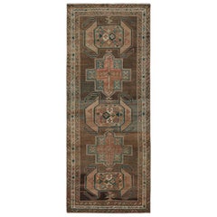 Vintage Persian Shiraz rug in Beige, Brown & Blue Tribal Patterns by Rug & Kilim