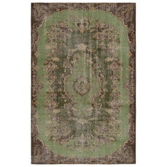 Tapis Vintage Zeki Muren en vert et Brown par Rug & Kilim