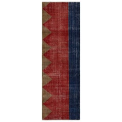  Vintage Turkish runner rug in Red, Blue and Brown Patterns by Rug & Kilim