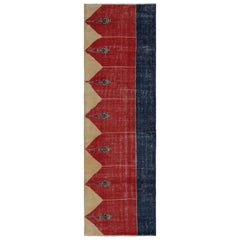 Vintage Turkish runner rug in Red, Blue and Gold Patterns by Rug & Kilim