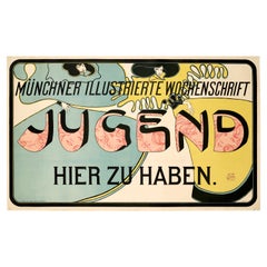 Antique Witzel, Original Art Nouveau Poster, Jugend, Jugendstil, Youth, Munich, Mag 1896