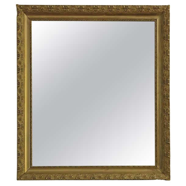 First Quality Mirror Antique C1900 large quality gilt overmantle wall mirror For Sale at 1stDibs