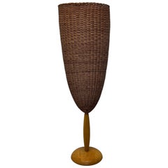 Marco Agnoli Flûte Woven Cane Floor Lamp for Pierantonio Bonacina, Italy