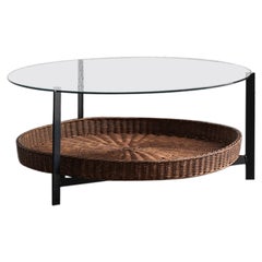 Table basse ronde par Rudolf Wolf pour Rohé Noordwolde, design hollandais, années 1950