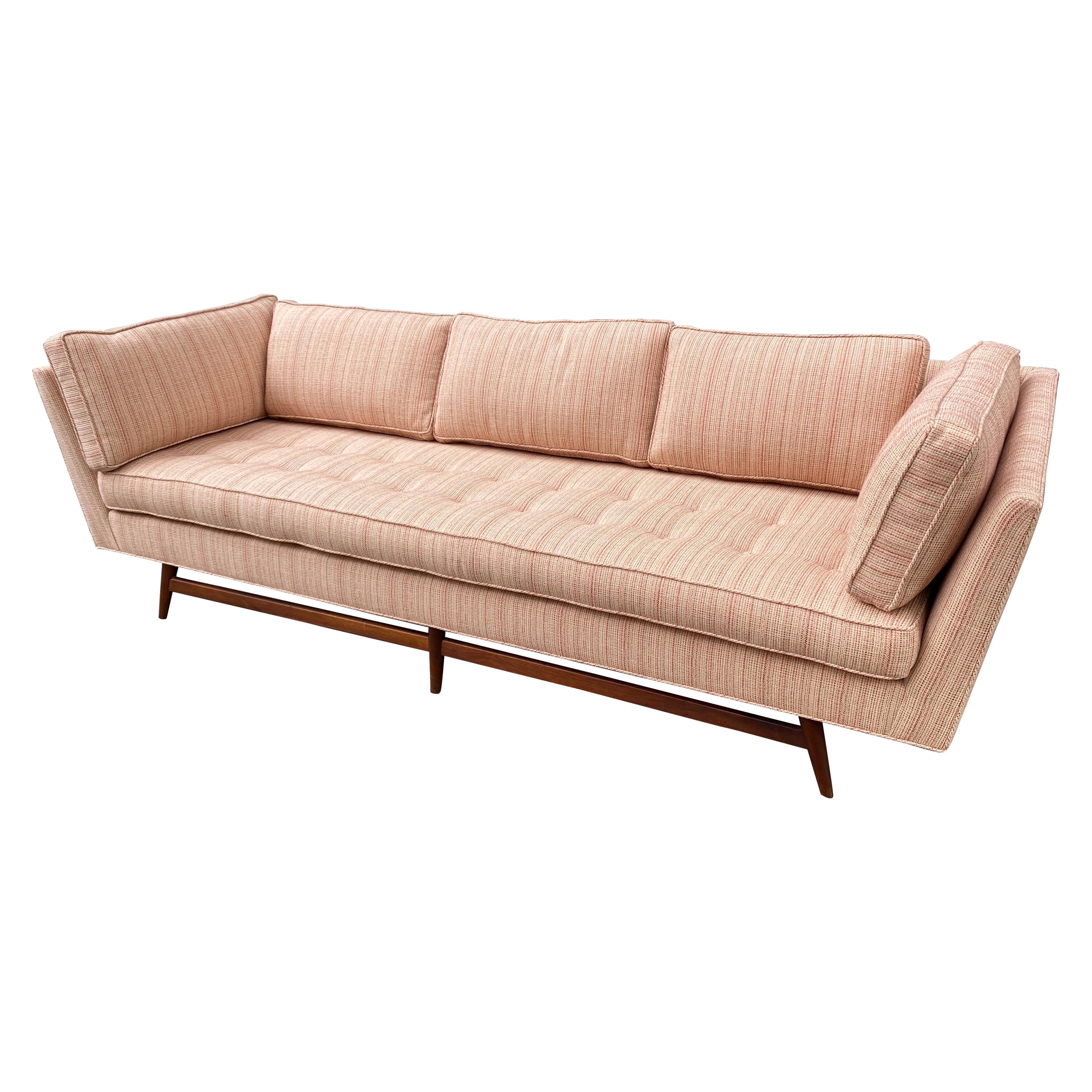 Danish Angle Arm Upholstered Sofa For Sale