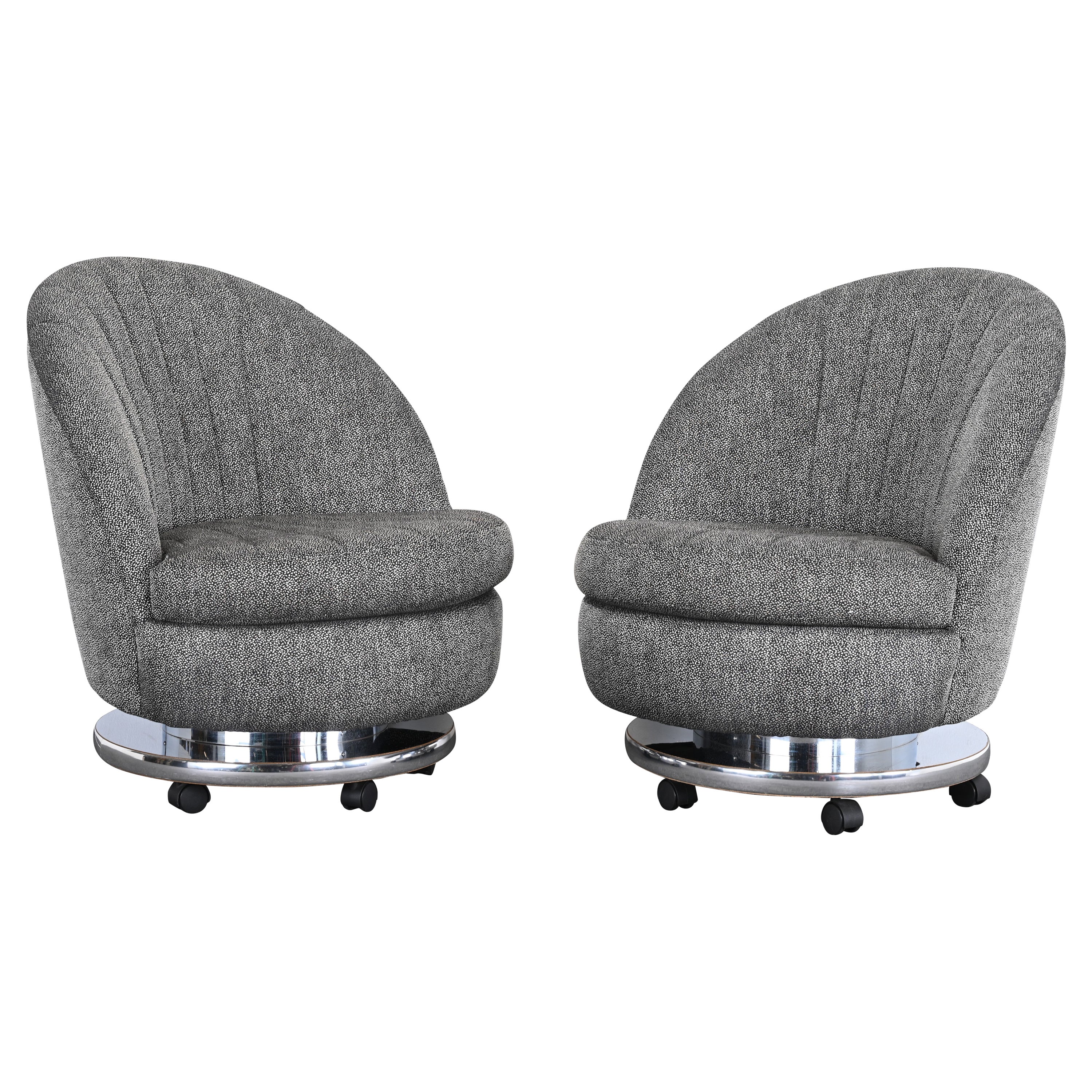 Pair of Milo Baughman Swivel and Tilt Chairs for Thayer Coggin, 1995 For Sale