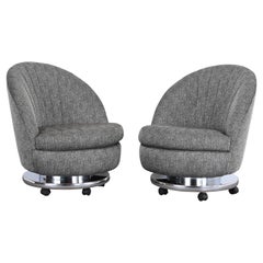 Pair of Milo Baughman Swivel and Tilt Chairs for Thayer Coggin, 1995