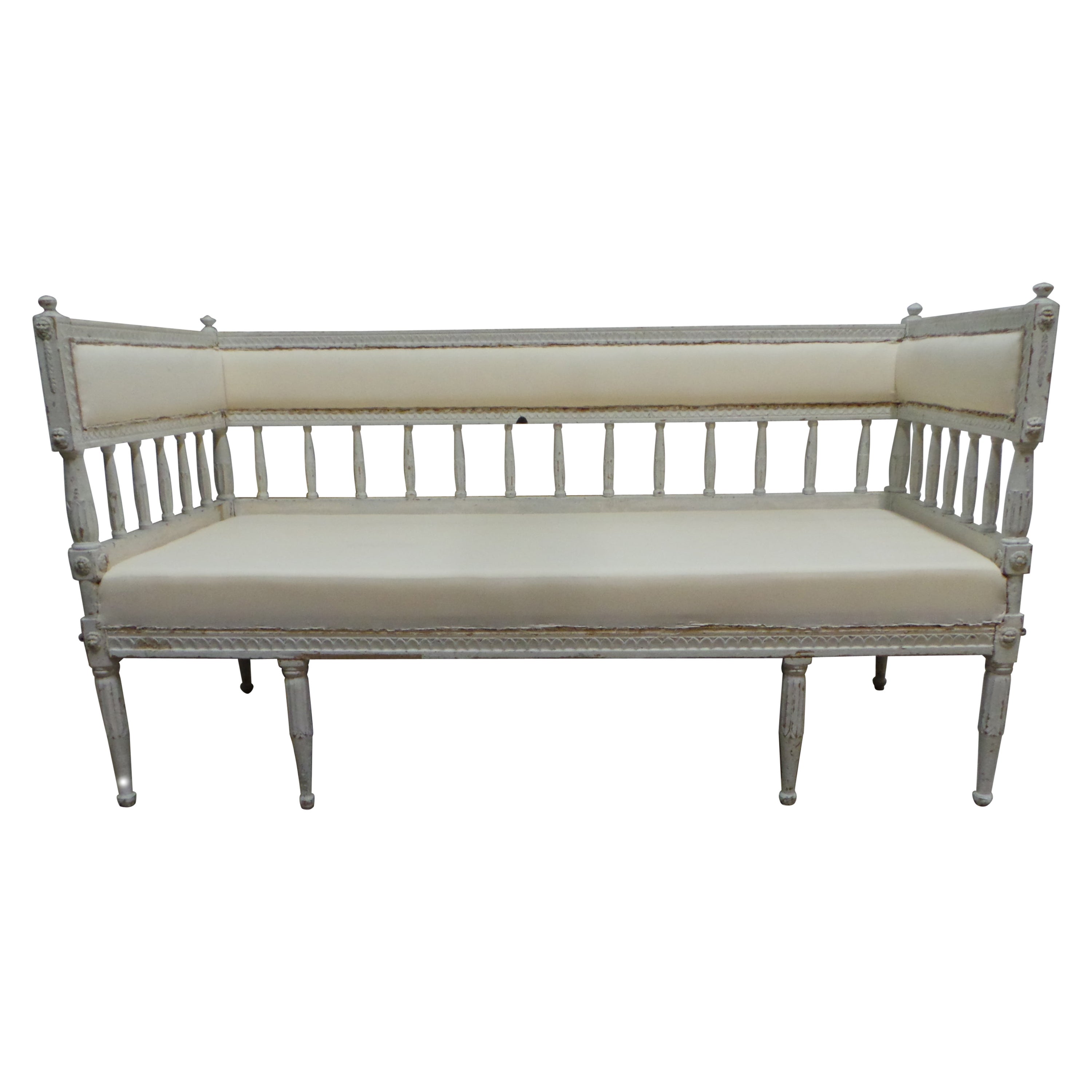 Original Painted Swedish Gustavian Sofa For Sale