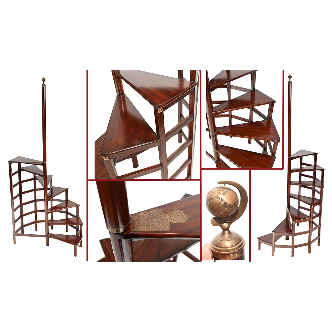 Regency Library Ladder English Mahogany Book Study Furniture For Sale ...