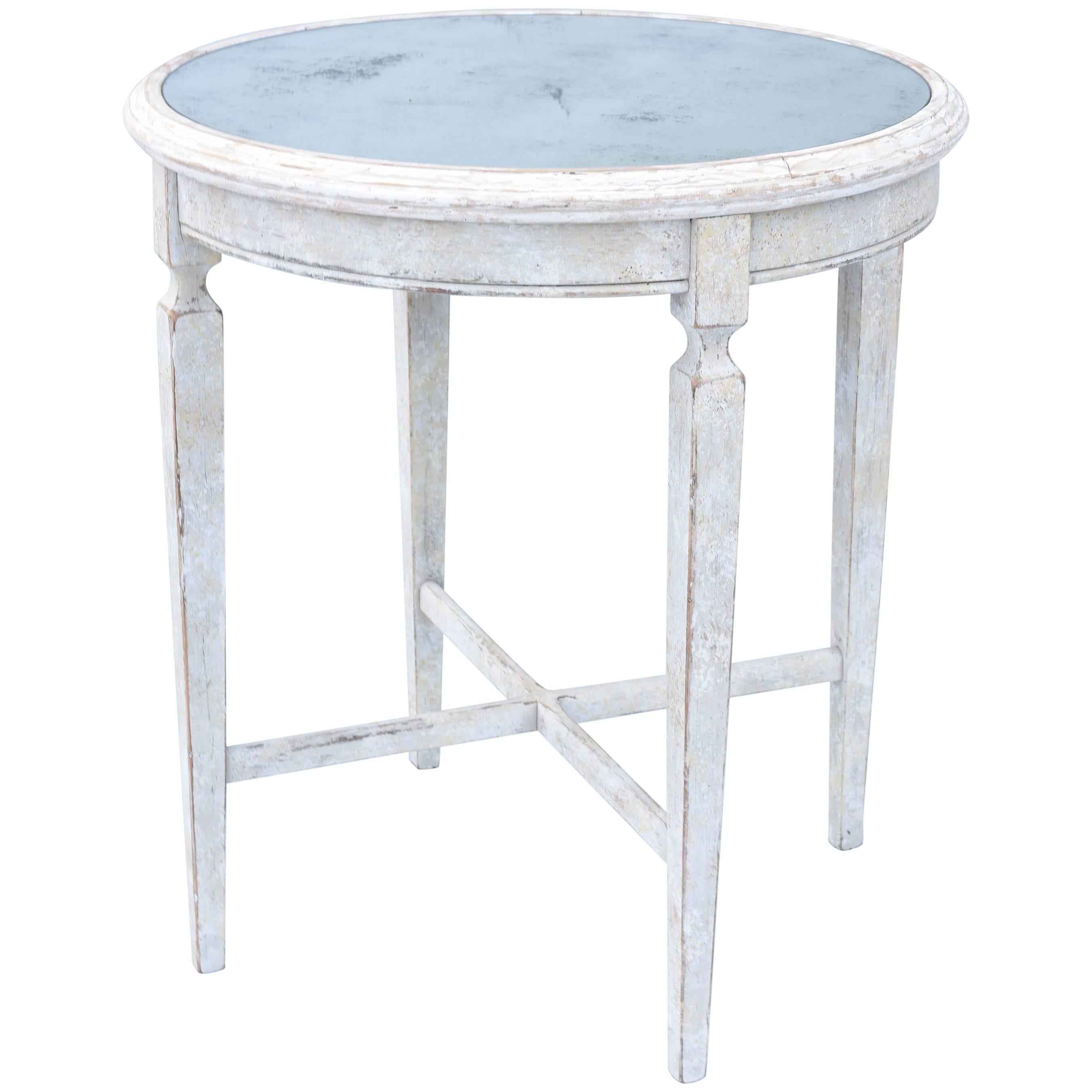 Painted Occasional Table with Mirrored Top