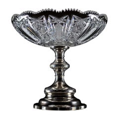 Crystal bowl with Silver Foot, Jacob Lang & Christiaan Koops, Rotterdam 1862