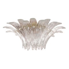 Barovier and Toso Flush Mount Crystal Fronds Light Fixture~ Signed